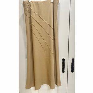 Vintage 90s Long Skirt, Beige, Midi/Maxi